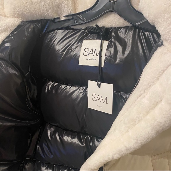 Sam. Ryan Shearling-Trim Puffer Down Jacket - NWT - Picture 9 of 10